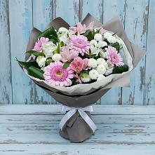Букет цветов из:  Герберы, Альстромерии и Хризантемы в Дарьино