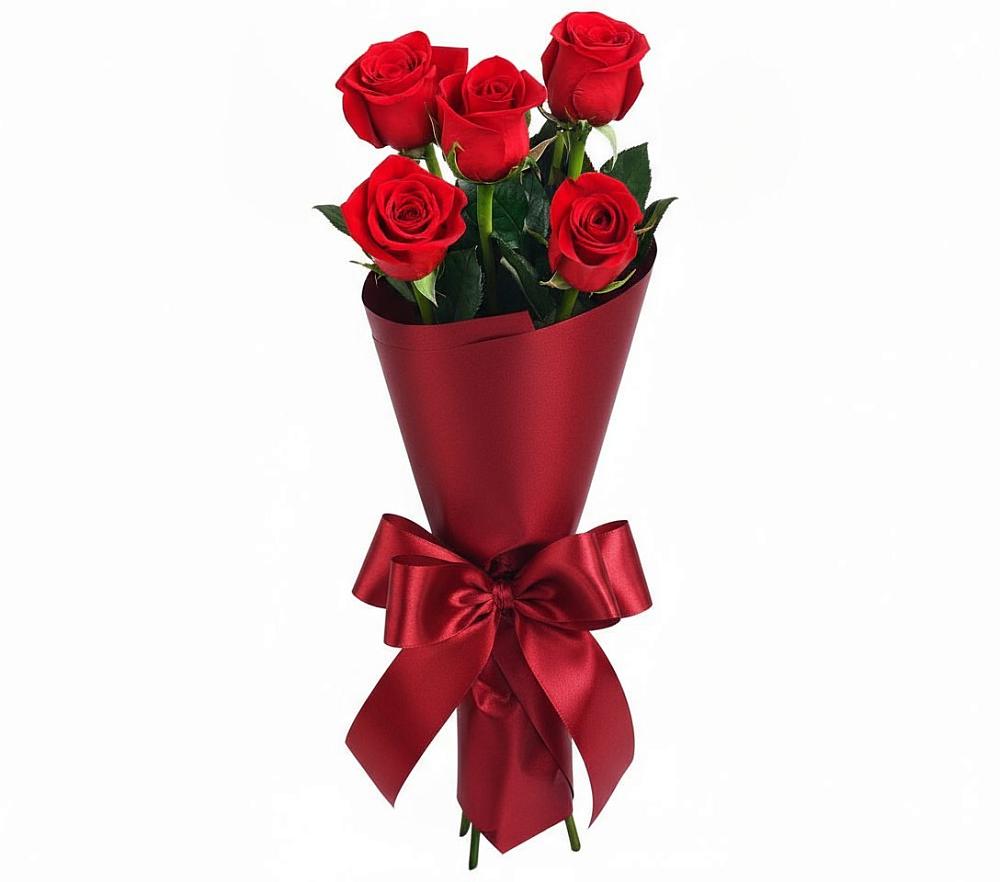 Букет 5 Красных роз Эдлесс Лав в Дарьино