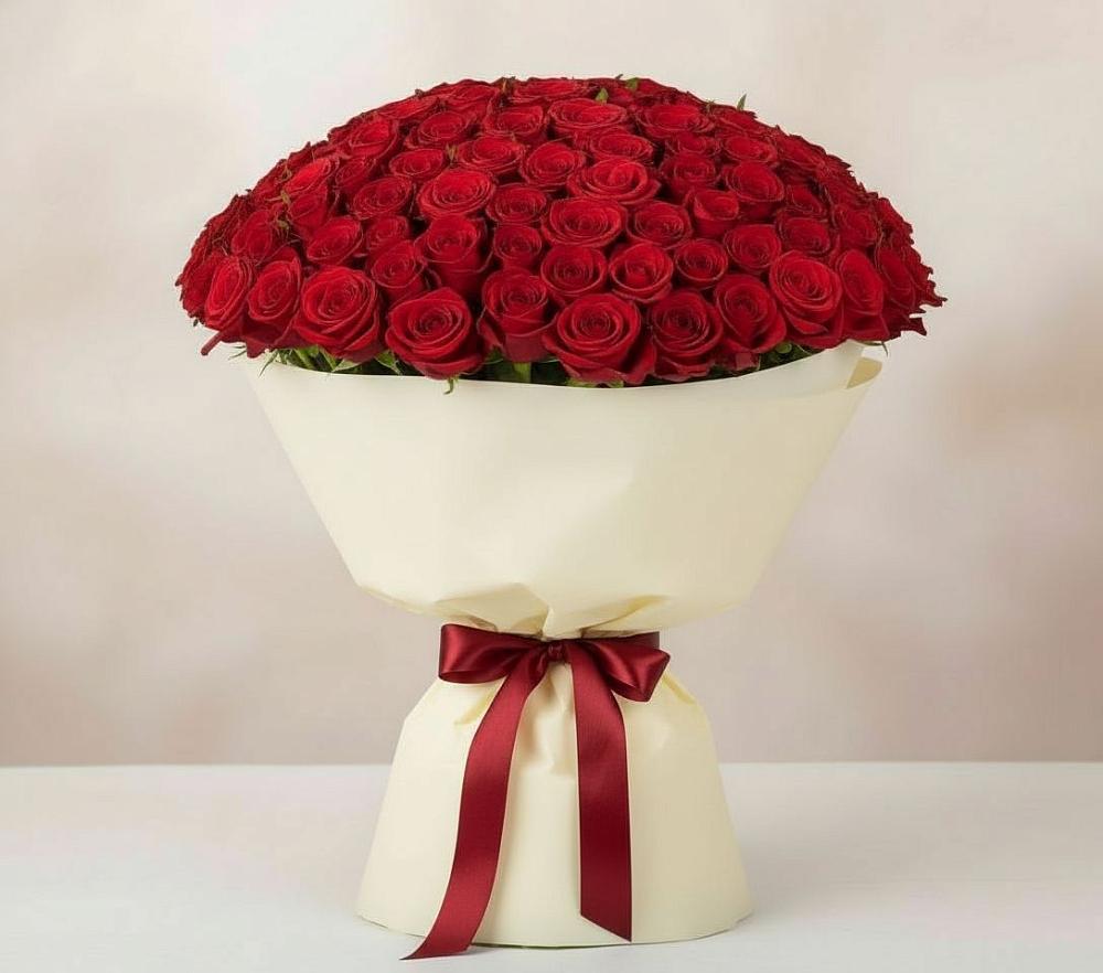 Букет 101 Красная роза Милано в Дарьино
