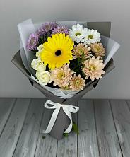 Букет цветов из:  Розы, Герберы и Хризантемы в Дарьино