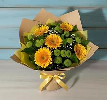 Букет цветов из:  Герберы и Хризантемы в Дарьино
