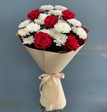 Букет цветов из:  Розы и Хризантемы в Дарьино