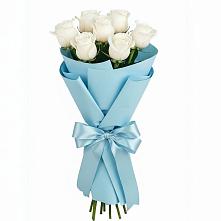 Букет 7 белых роз Проуд в Дарьино