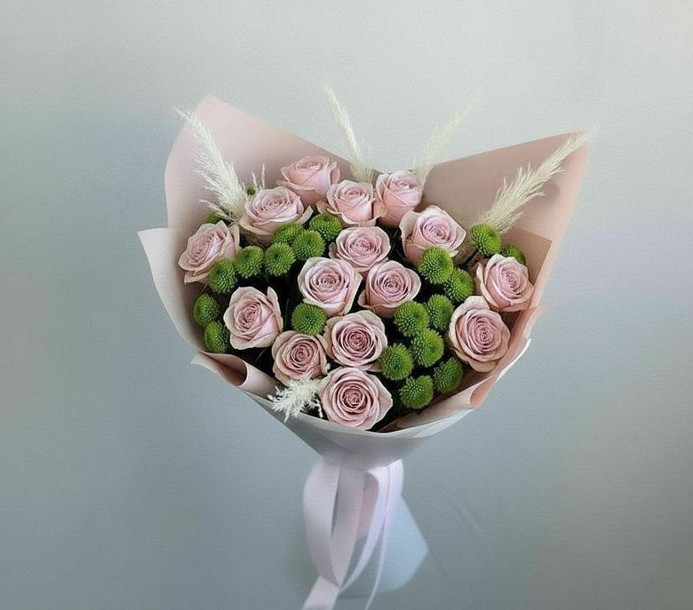 Букет цветов из: Розы и Хризантемы в Дарьино