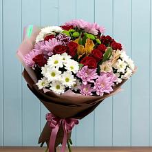 Букет цветов из:  Розы, Хризантемы и Альстромерии #REPLACE_PRED# Дарьино