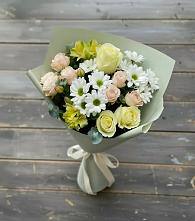 Букет цветов из:  Альстромерии, Розы и Хризантемы в Дарьино