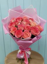 Букет 15 Розовых роз Равель в Дарьино